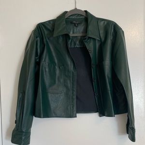 Faux Leather croo shirt